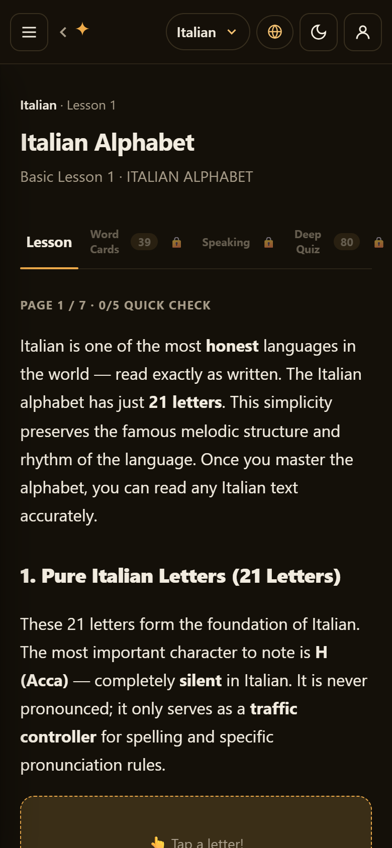 A Lumolingo lesson page
